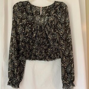 Free People black floral 'Lolita' peasant top